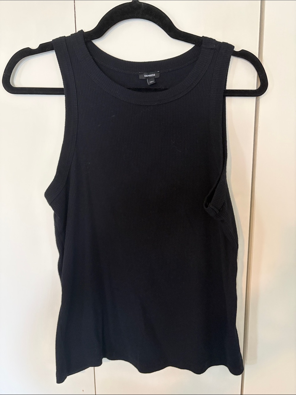 Express Black Ribbed Tank Top